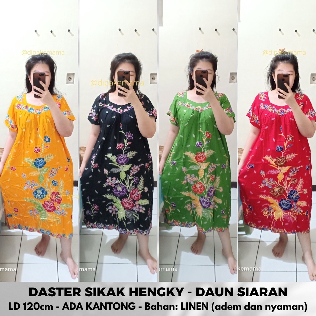 DASTER SIKAK HENGKY TERBARU DAUN SIARAN BUNGAN SIANTAN DASTER HENGKY TERLARIS SEPEDA BU TEJO LD 120 BAJU TIDUR BATIK BU TEDJO DASTER VIRAL KEKINIAN CANTIK HOMEDRESS MURAH RAYON PREMIUM PANJANG