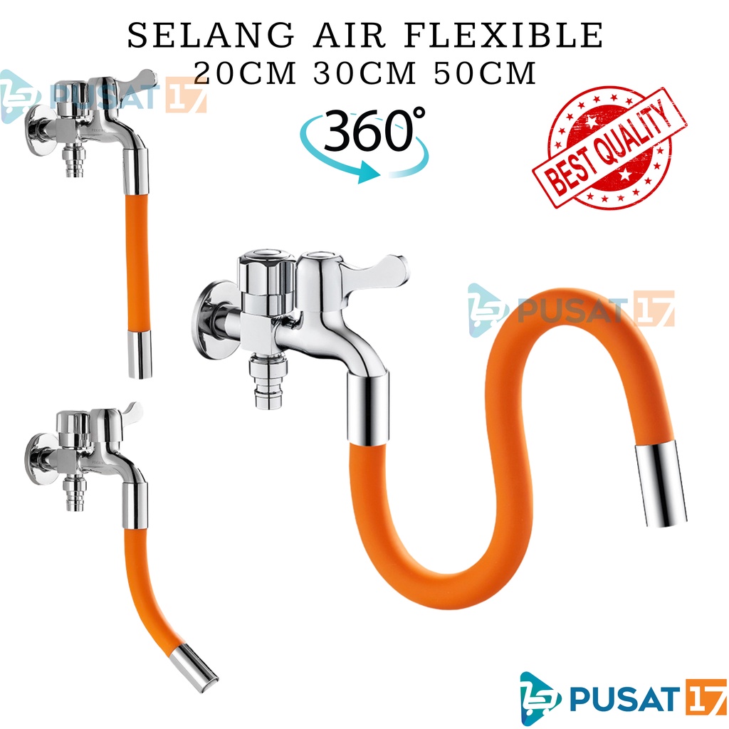 Jual Pusat17 Sambungan Kran Air Flexible 20cm 30cm 50cm Universal 360 Selang Air Fleksibel 2072