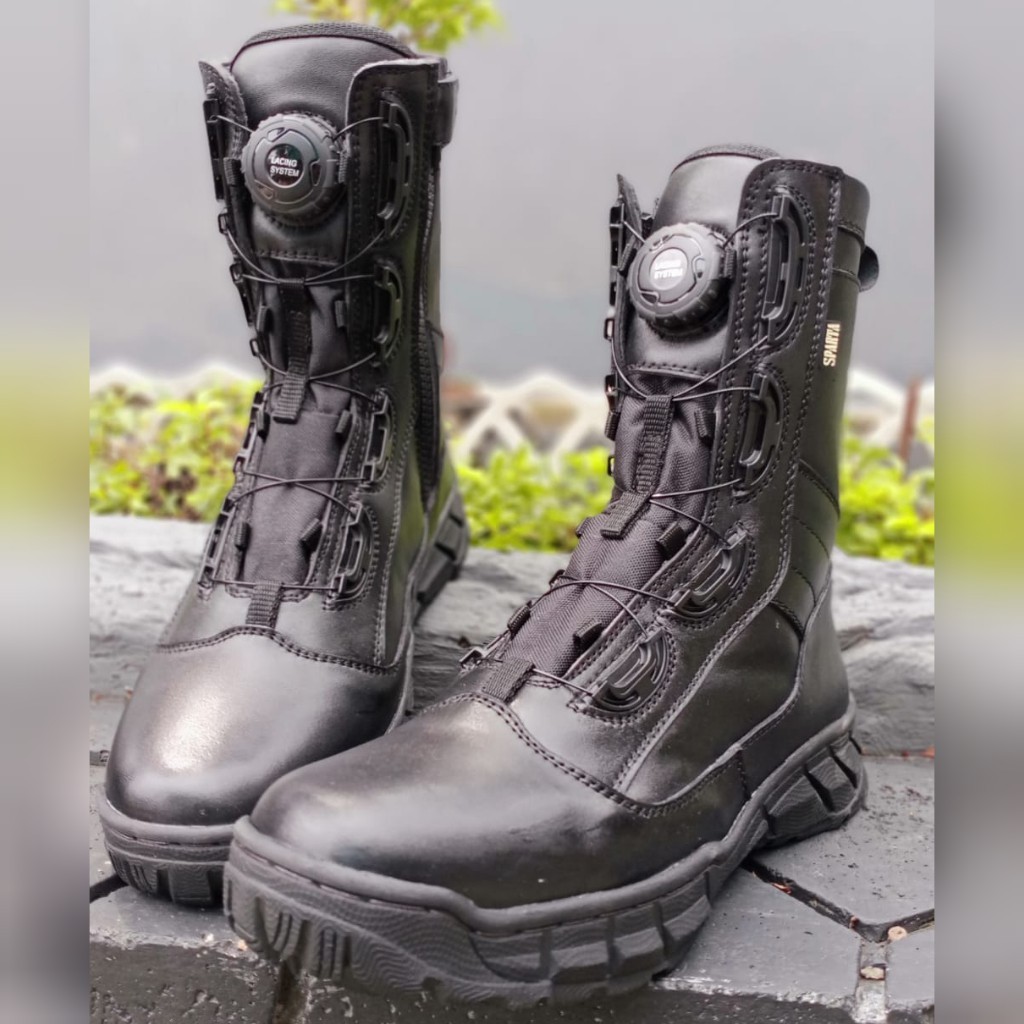 SEPATU PDL TALI PUTAR KULIT SAPI ASLI SEPATU PDL TNI POLRI SECURITY SATPAM BOOTS DINAS LAPANGAN