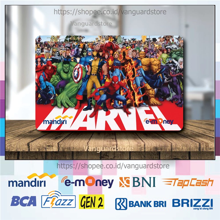 KARTU E MONEY E TOLL SUPERHERO MARVEL ANIME 35 EMONEY MANDIRI FLAZZ BCA BNI TAPCASH BRIZZI BRI