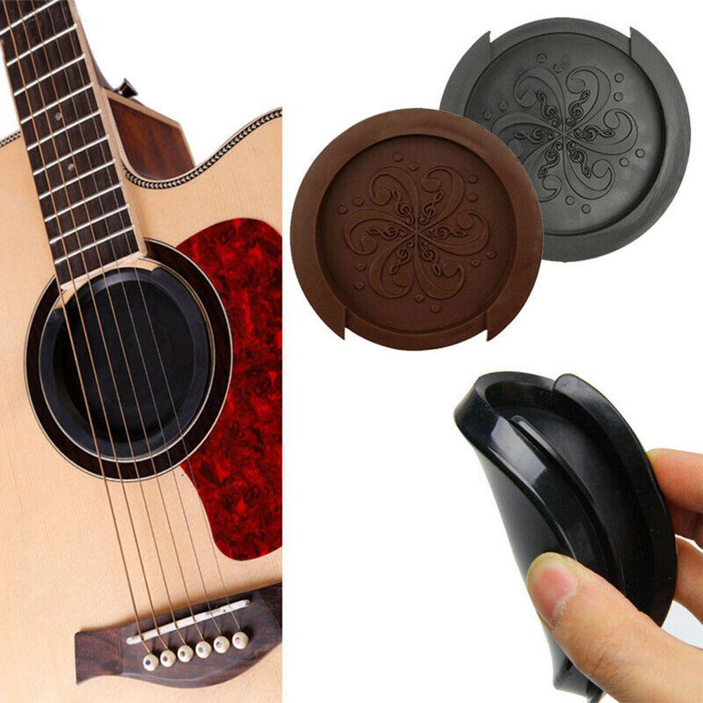 Suyo Cover Buffer Block Lubang Suara Gitar Akustik Portable Bahan Silikon Warna Hitam