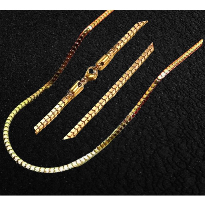 KALUNG TITANIUM MODEL MILANO KACA GOLD/SILVER PRIA/WANITA