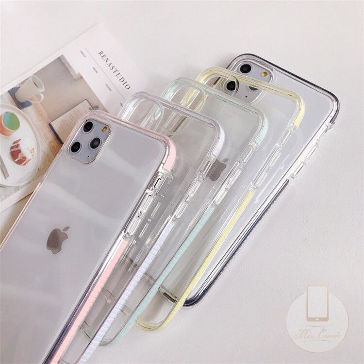 IPHONE Casing Transparan Bahan Tpu Anti Jatuh Untuk Iphone