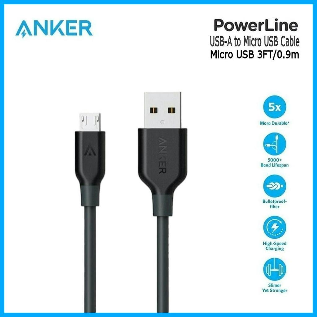 Kabel Data Micro Usb ANKER Powerline 3FT 0.9CM High Speed Cable Data Micro Android