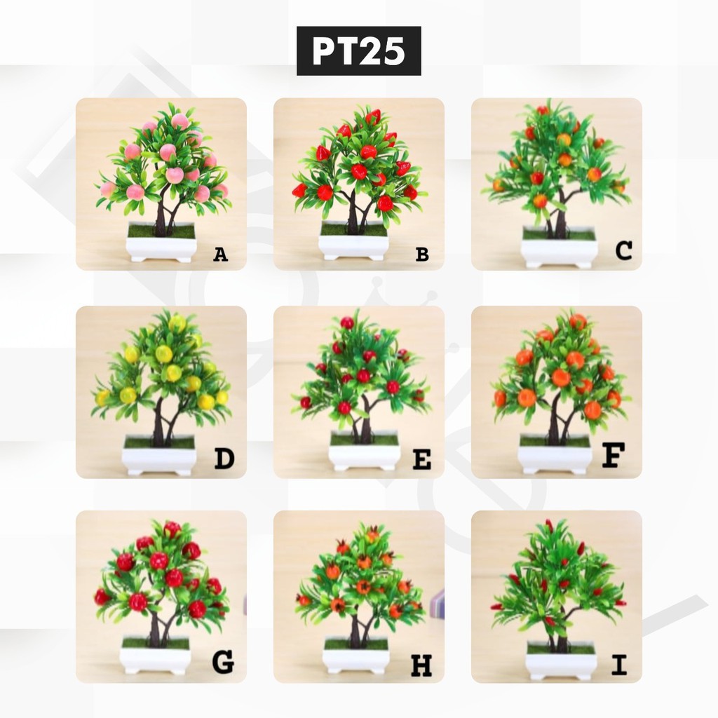 Swopply PT25 Pot Tanaman Hias Bunga Hias Plastik Ornamen Pot Bongsai Artificial Flower Decoration