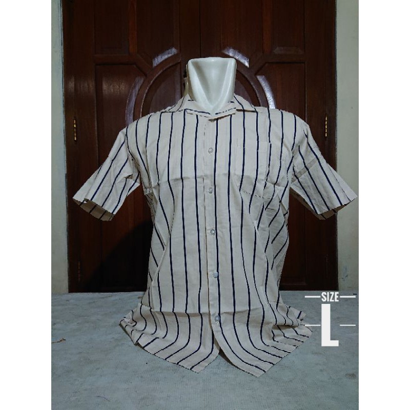 KEMEJA PENDEK PRIA STRIP SHIRT KUALITAS PREMIUM