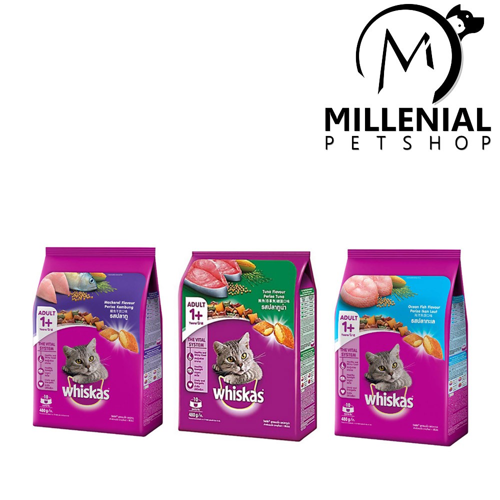 Makanan Kucing Whiskas All variant 480gr Cat Dry Food Adult