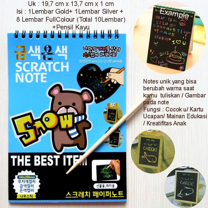 

Kiky Sketch Book - Papan Tulis Gambar - Lyra Sketch Book Scratch Book Or Kertas Hitam Korea L Bear