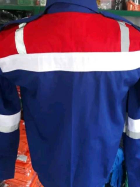 SERAGAM BAJU SAFETY PERTAMINA RESLETING KAIN DRILL