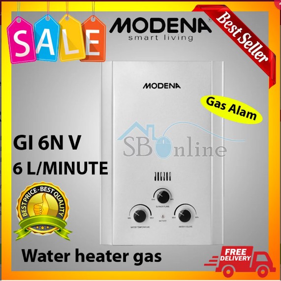 Pemanas Air Gas Modena GI 6N V - Water Heater Gas Alam Modena