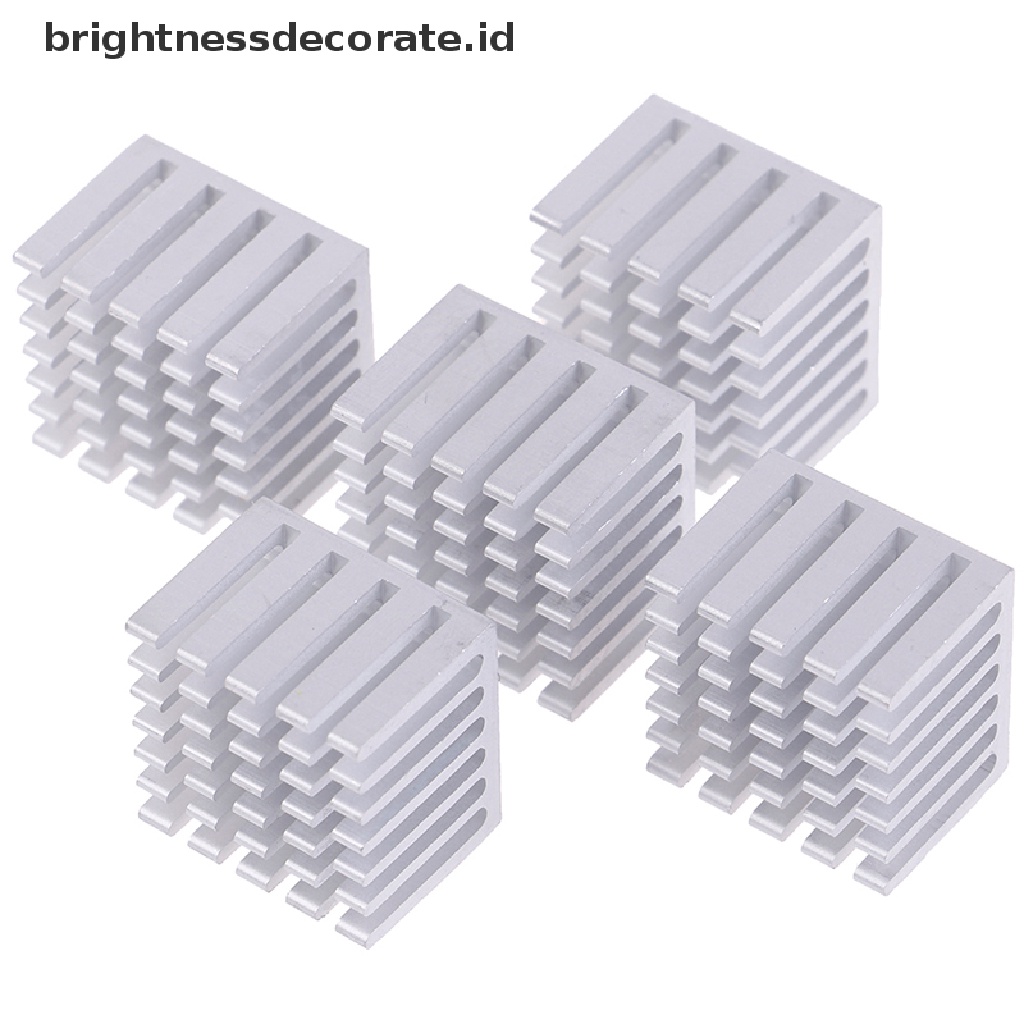 5 Pcs Chip Pendingin Heatsink CPU GPU Bahan Aluminum Ukuran 20x20 X 15mm