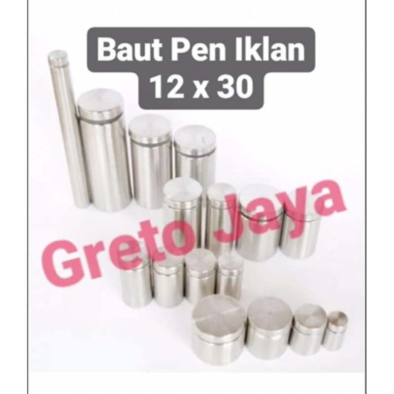 

( 12x30 ) Baut Pin Pen Iklan 12 x 30 mm Sign Board Akrilik Acrylic Reklame