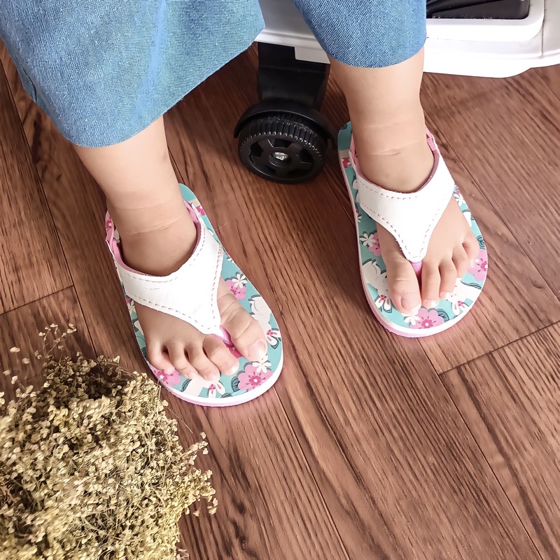 Sandal Jepit Anak Perempuan Comickids Sendal Bayi 1 Tahun Balita Bunny Flip Flop Girl Green Rabbit