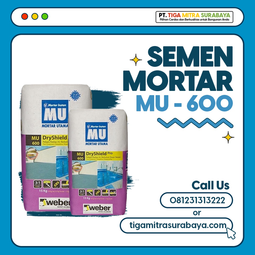 Semen Mortar Waterproofing MU 600 3kg