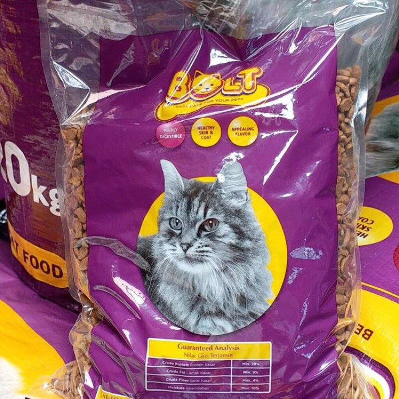 Makanan Kucing 1Kg Bolt / Pakan Hewan Bolt 1Kg / Bolt Makanan Kucing 1kg