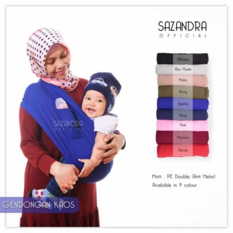 Bundara.id Ge-956 Size L Gendongan bayi anti ribet 2in1 Geos instant + kantong Gendongan kaos