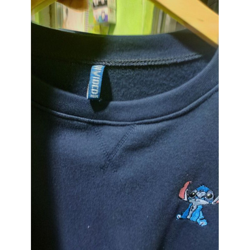 Crewneck Sweater H&amp;m Lilo Stitch Pria Wanita Cewek HnM Yellow Navy Tag Label Free Paper Bag