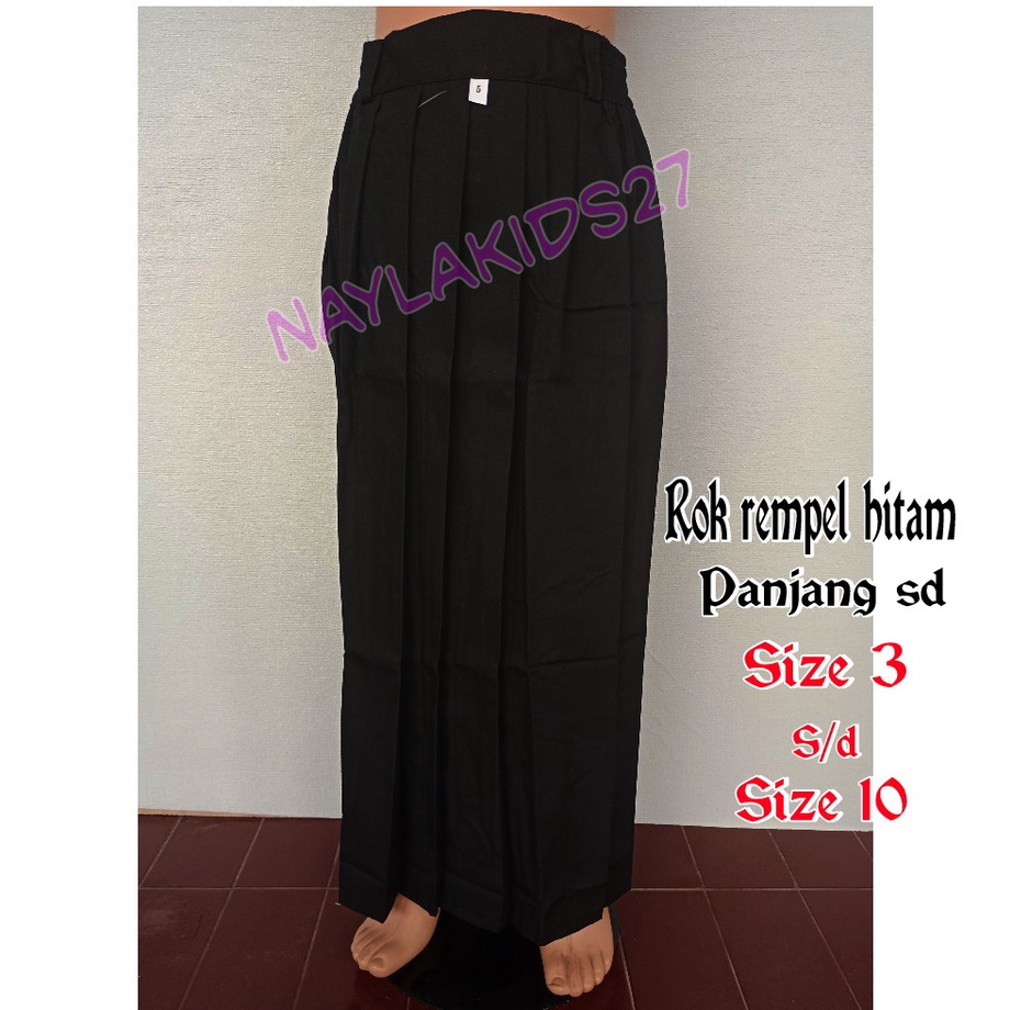 Rok hitam SD rok rempel panjang warna hitam sekolah SD