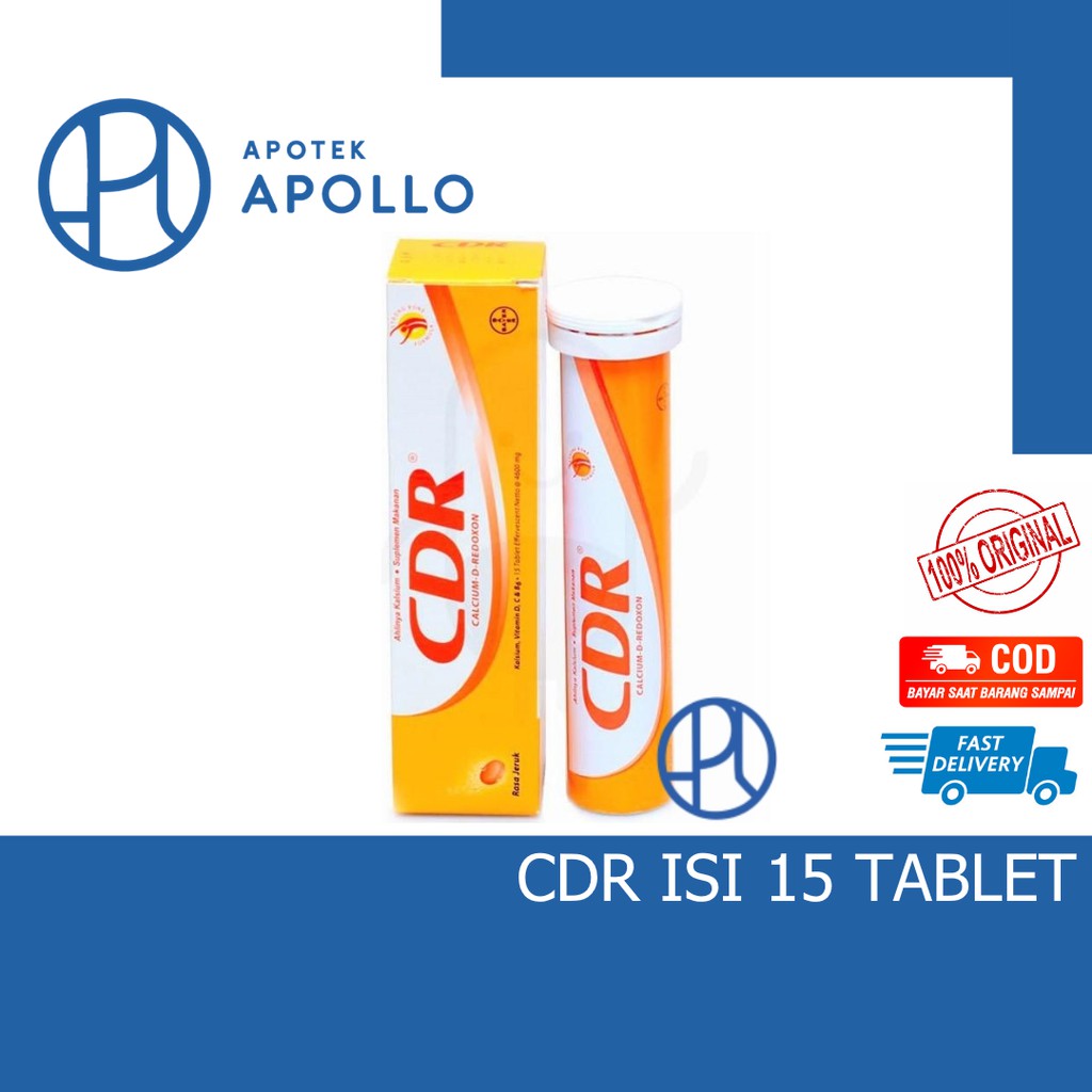 CDR ISI 15 TABLET CALCIUM-DREDOXON RASA JERUK