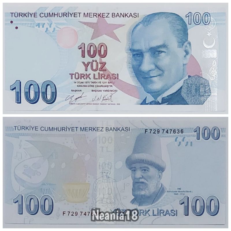 Koleksi Lira Turki Pecahan 100 50 Dan 20 Lira