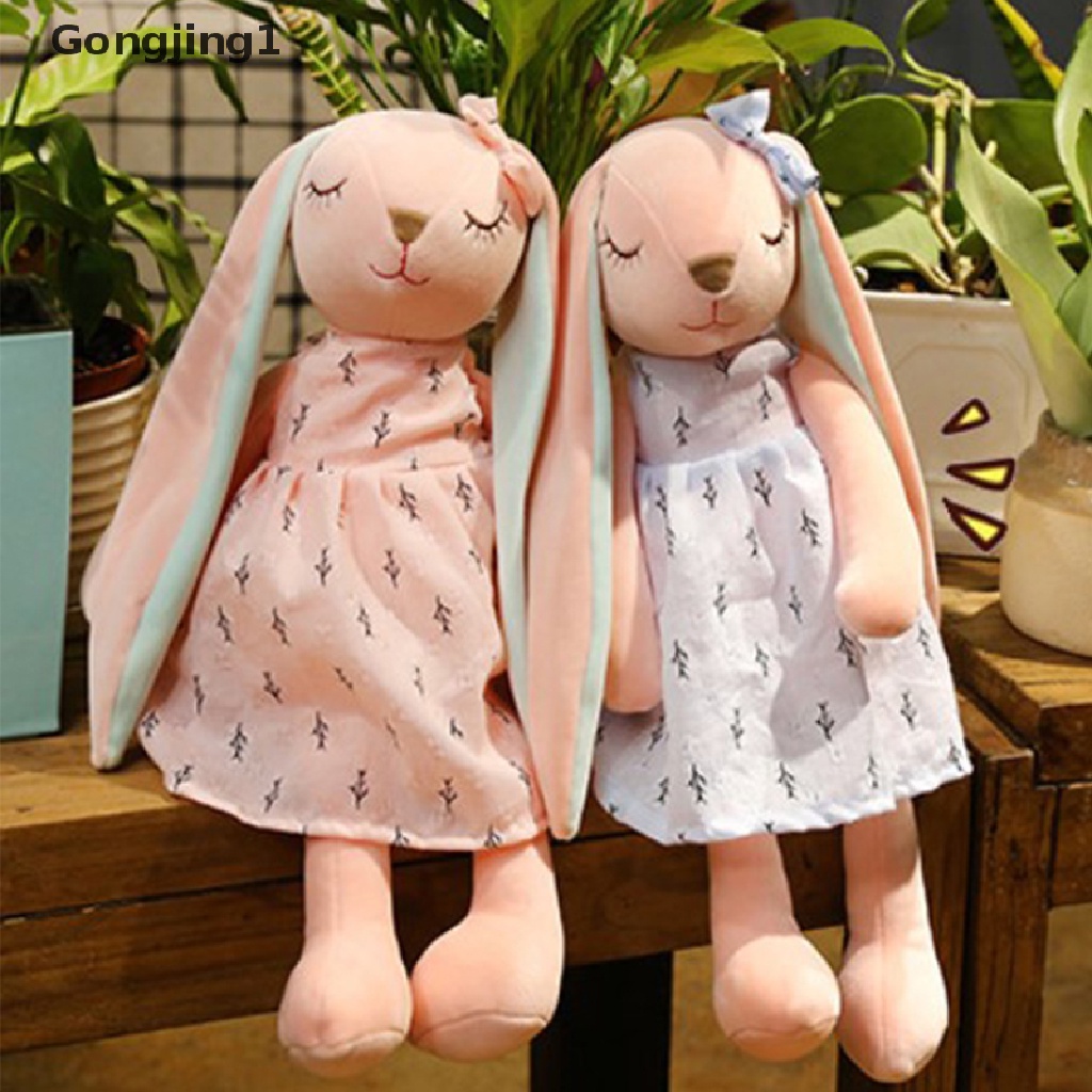 Gongjing1 Mainan Boneka Kelinci Telinga Panjang Bahan Plush