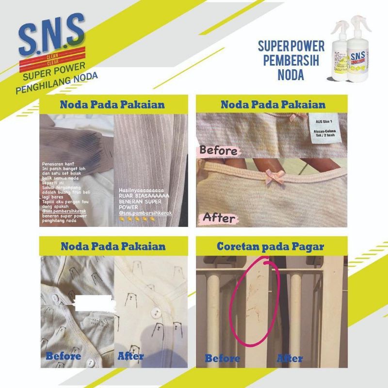 SNS Pembersih Kerak Air / Metal Polish / Super Power Pembersih Noda / Keramik Porselen / Oven Grill Sns