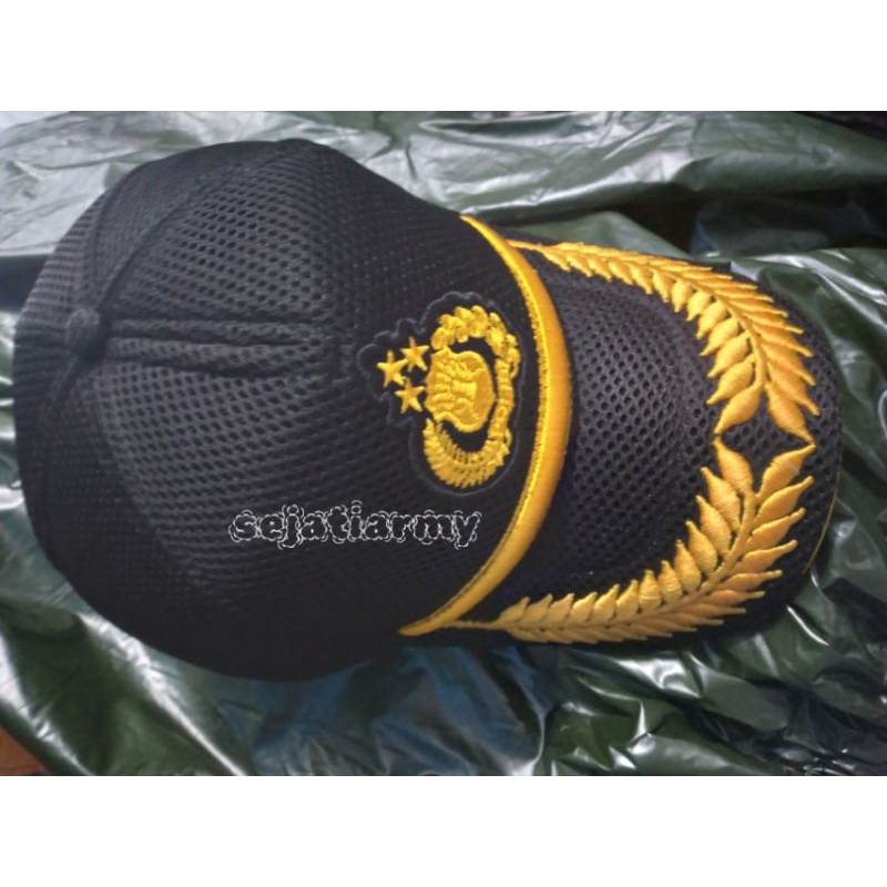 topi duouble mess polisi/topi padi polisi/topi polisi lis kuning