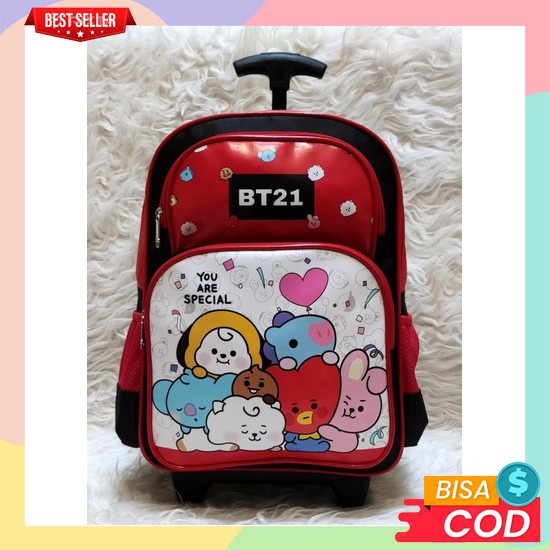 Tas Anak Sekolah Paud Tk Troli Trolley Cowok Cewek Roda Tas Ransel Troli Anak Ransel Sekolah Doraemo