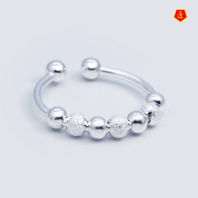 [Ready Stock]Korean-Style Chic and Unique Creative Shipping Lucky Beads Open Ring