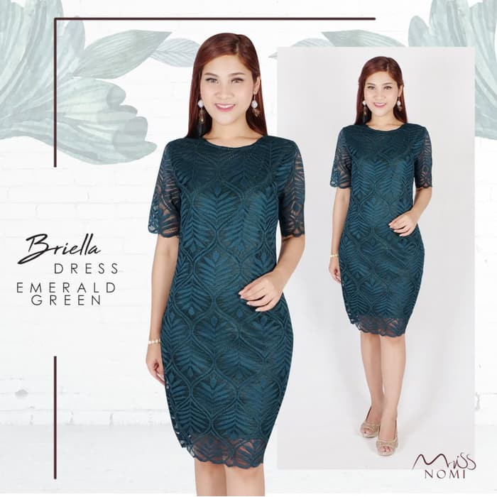 Promo Dress Big size jumbo  dress pesta brukat lace tile  Gaun pesta   Turquoise  ALLSIZE Diskon