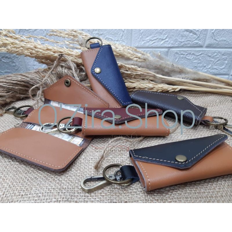 Dompet Kunci STNK Kulit, Dompet Kunci Mobil Motor, Gantungan Kunci Kulit