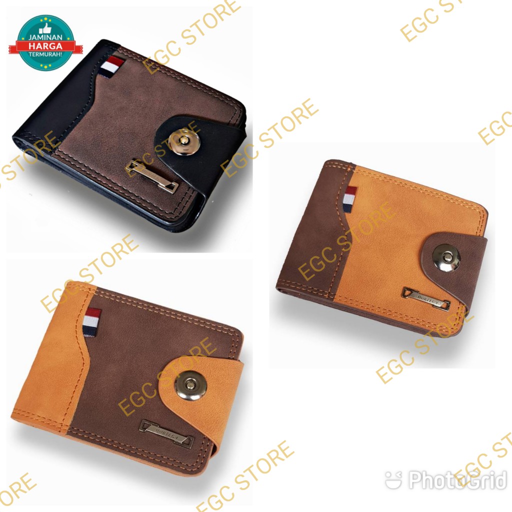 DOMPET MORTEGA PRIA KANCING BAHAN KULIT / MORTEGA MAN LEATHER WALLET - M-1009, M-1049