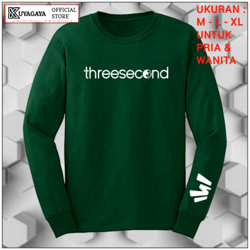 KAOS DISTRO LENGAN PANJANG 3SECOND THREESECOND PRIA WANITA DEWASA ANAK CEWEK COWOK CEWE COWO TSHIRT 