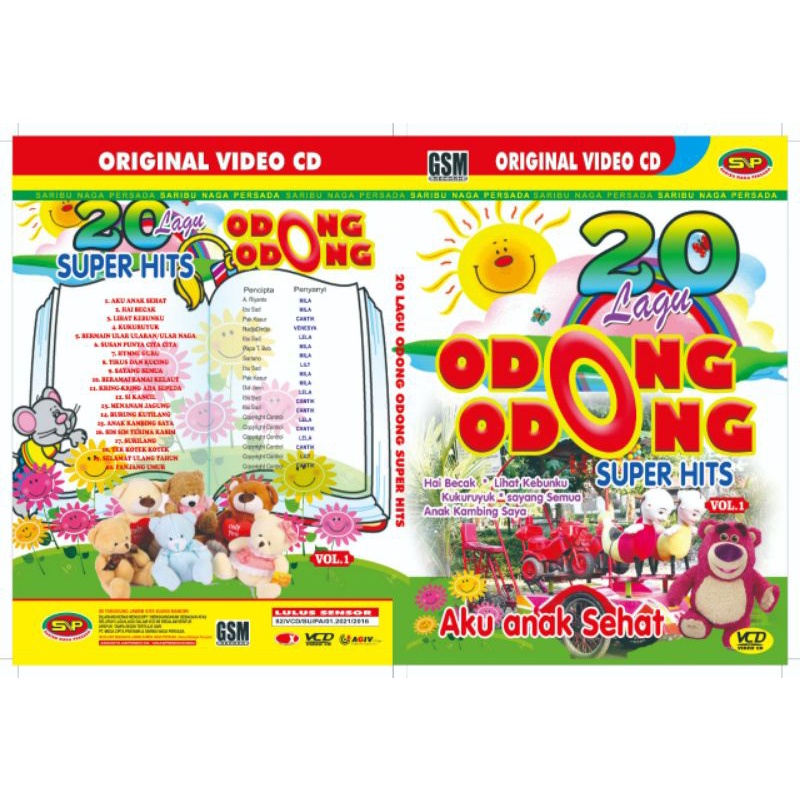 Kaset lagu anak original vcd karaoke 20 lagu odong odong vol.1