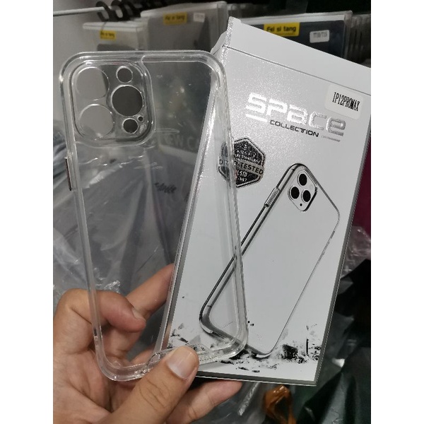 Hardcase casing cover clear case iphone 12mini 12pro 12promax 12 mini pro max transparan bening mika space military full lensa kamera