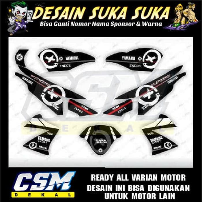 696 DEKAL DECAL MOTOR VIXION OLD / OLD L S STIKER STICKER STRIPING BODY HITAM OLD