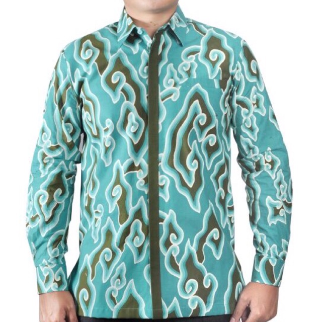 Kemeja Batik Pria Mega mendung Hijau