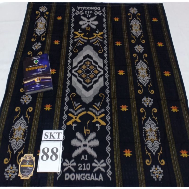 SARUNG DONGGALA ORIGINAL RAYON SONGKET (SKT) HITAM DAN PUTIH | SARUNG SERAGAM