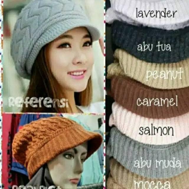 Ciput Rajut Kupluk Topi Turban Polos Wanita Nenek Nenek Varian Warna Random Bahan Premium Tebal