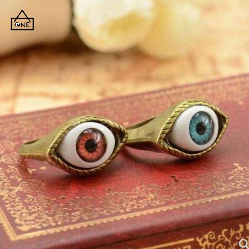 COD❤️Cincin Gotik Untuk Wanita Bentuk Mata Vampir Model Besar Gaya Retro Fashion A.One