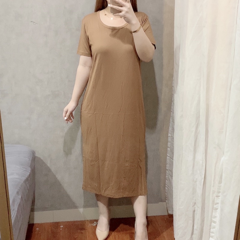 Loose Split Midi Dress Bigsize | Casual Dress Korea Fashion | Maimon Grosir