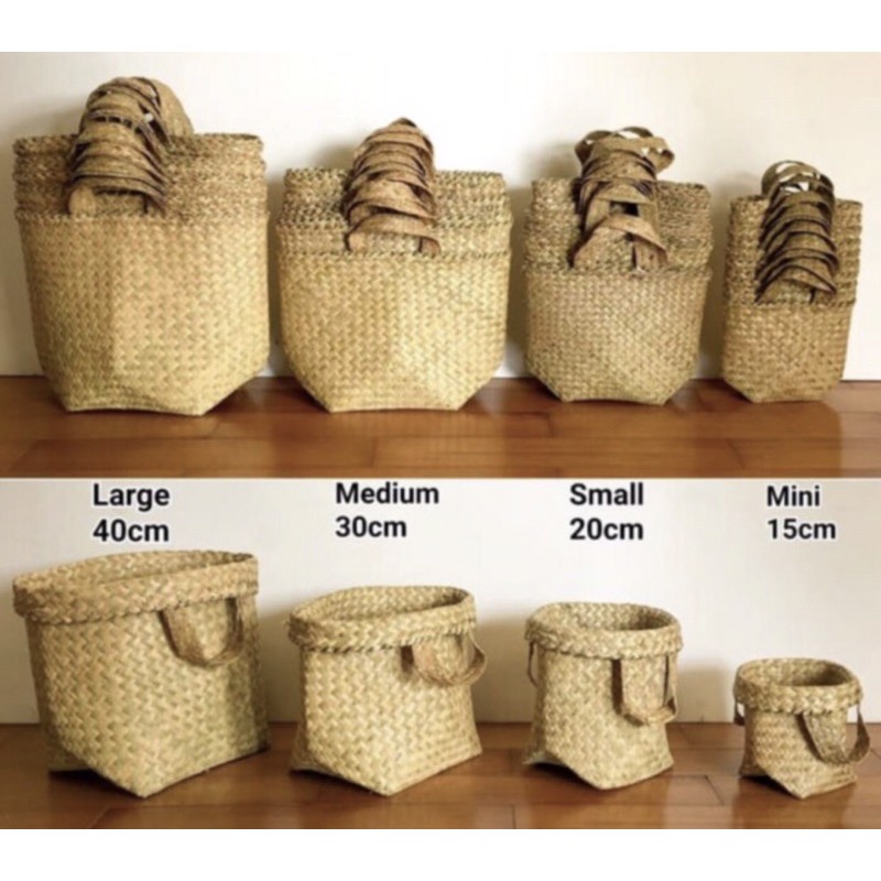 Tas Purun Anyam Kalimantan / Bakul Anyam / Pot Bunga