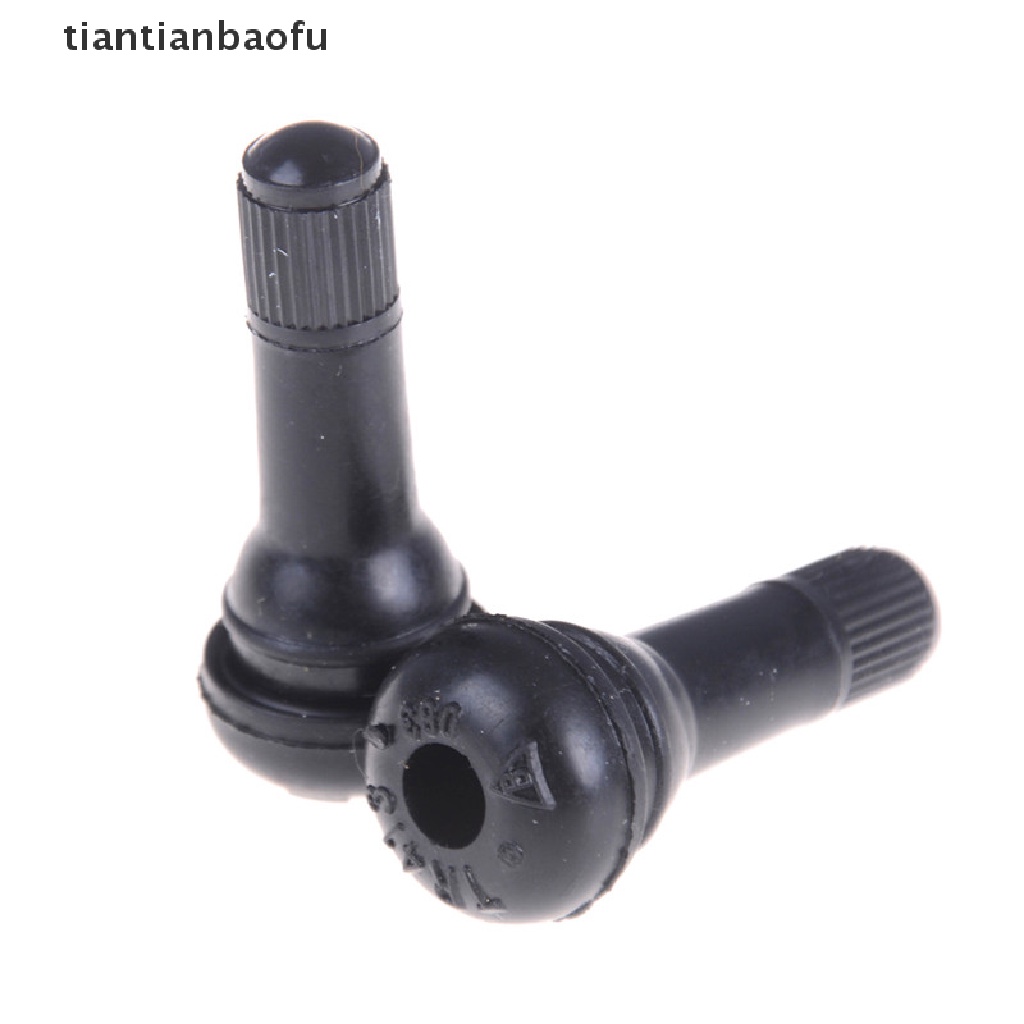 [tiantianbaofu] 4PCS TR413 Snap-In Car Tire Tyre Valve Stems Short Black Rubber w/ Caps Boutique