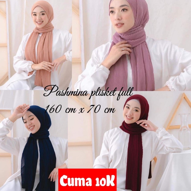 pashmina lidi termurah(160 cm x 70 cm) PASHMINA PLISKET