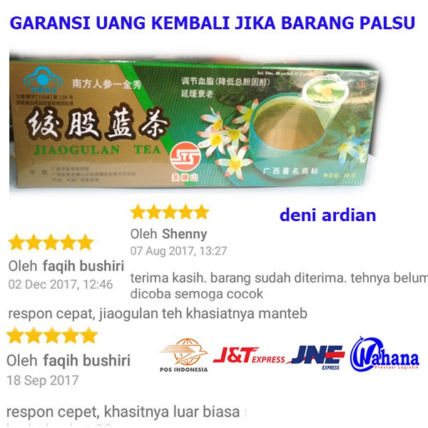 

JIAOGULAN TEH HERBAL ALAMI UNTUK MENURUNKAN KOLSETROL TINGGI SECARA ALAMI DAN ORIGINAL