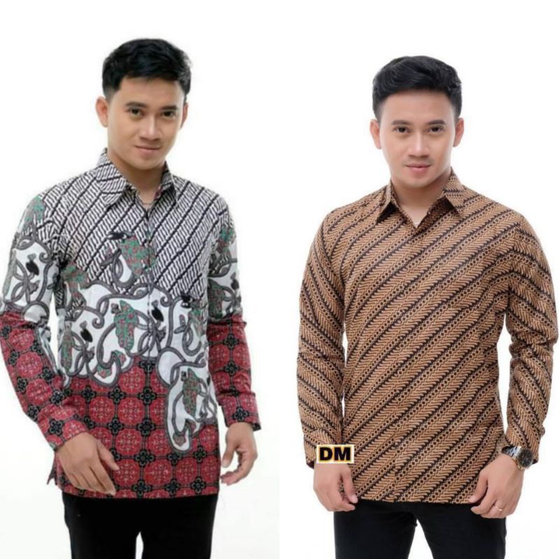 Bswart Batik Hrb026 Kenongo Hem Lawasan Sogan Lengan Panjang Padi Pekalongan M L Xl Batik Pria Murah