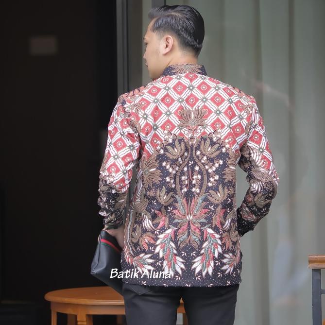 "GQ.14Ap22ј" Kemeja Batik Pria Lengan Panjang Slimfit Premium Kerja Kantor Kondangan Cowok
