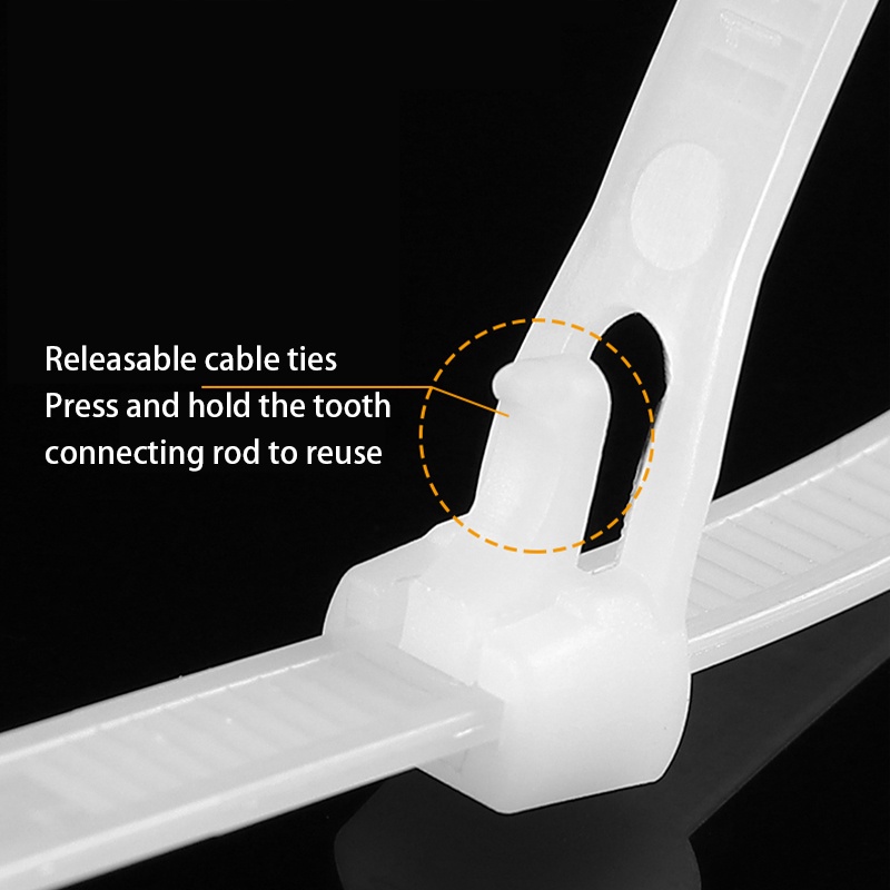 【100 Pcs】Reusable Cable Ties/Releasable Kabel Tis/Kabel Ties Reusable/Nylon Cable Tie Reusable