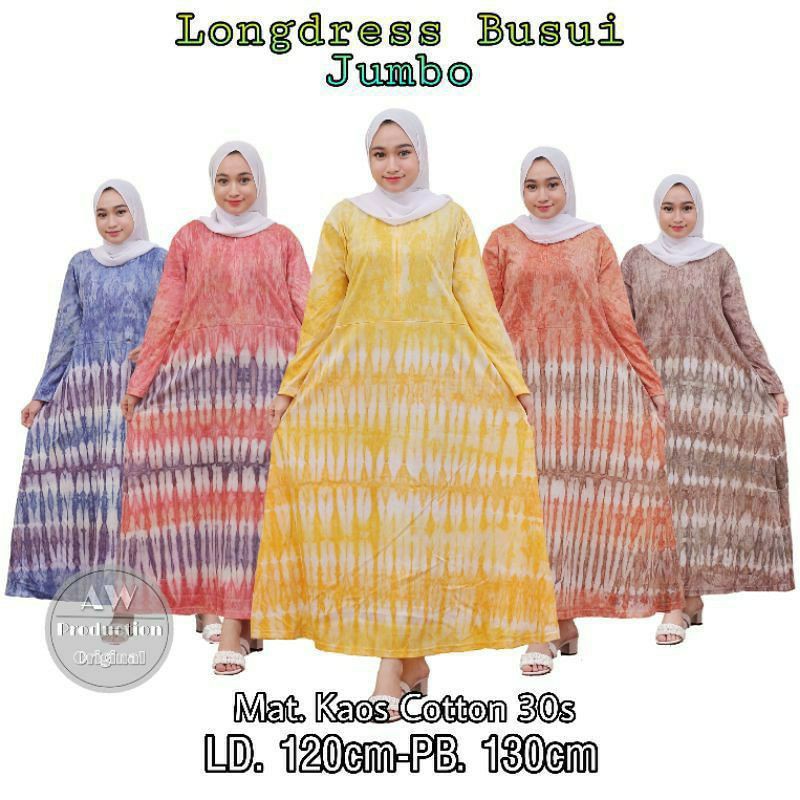 (COD) DASTER Longdress Gamis Abstrak Jumbo Motif Batik Bahan Kaos Adem Ukuran LD 120