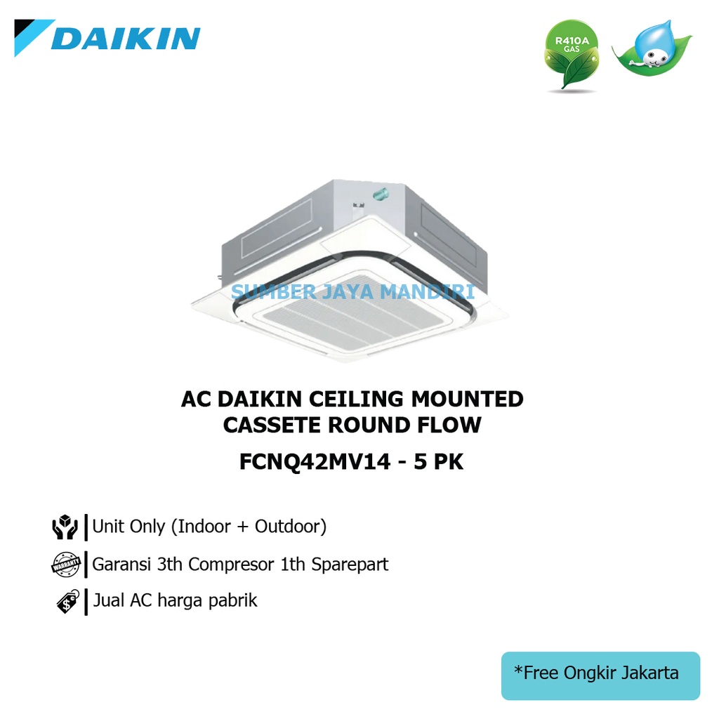 AC DAIKIN CEILING CASSETTE 5PK THAILAND FCNQ42MV14 WIRELES